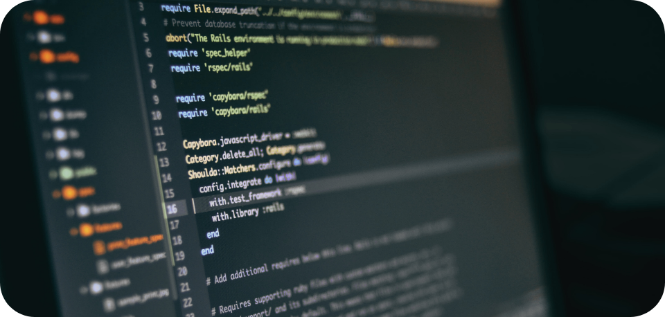 "Close-up of a computer display, showcasing a coding language intended for the analysis of various personal and behavioural information to develop algorithms." 