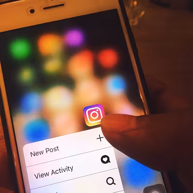 A business owner browsing through Instagram.